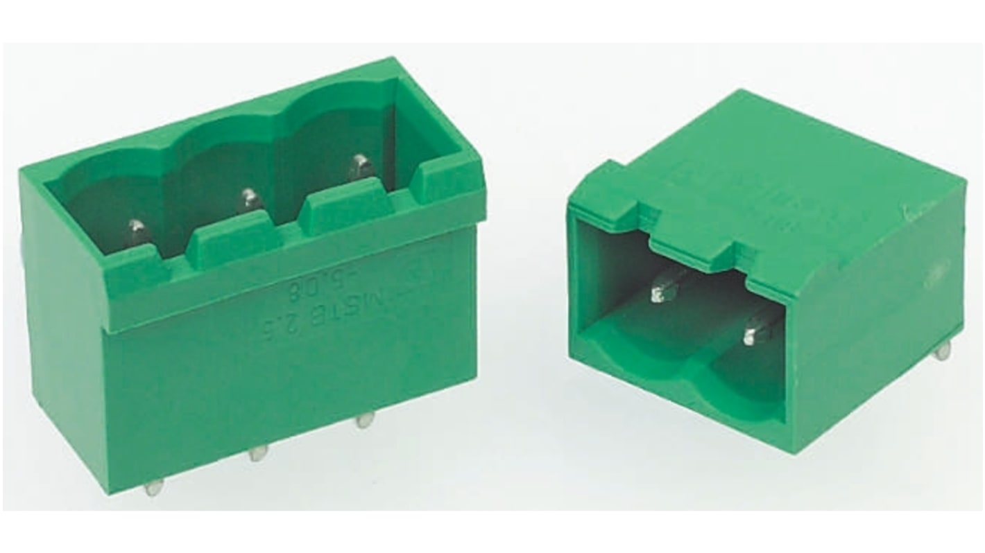 Phoenix Contact 5.08mm Pitch 7 Way Right Angle Pluggable Terminal Block, Header, Solder Termination