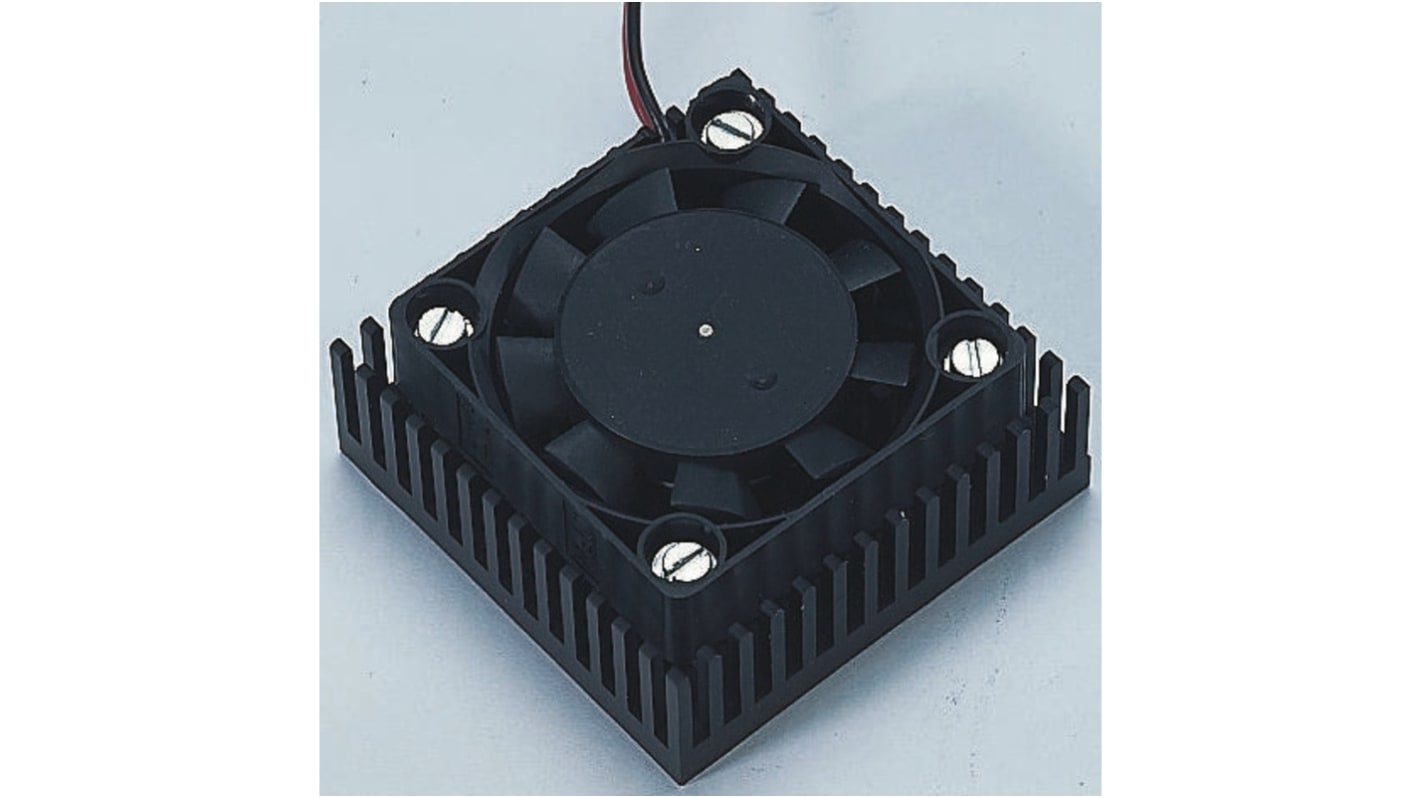 Heatsink, Universal Square Alu with fan, 1.4K/W, 53.34 x 53.34 x 20mm, Conductive Adhesive