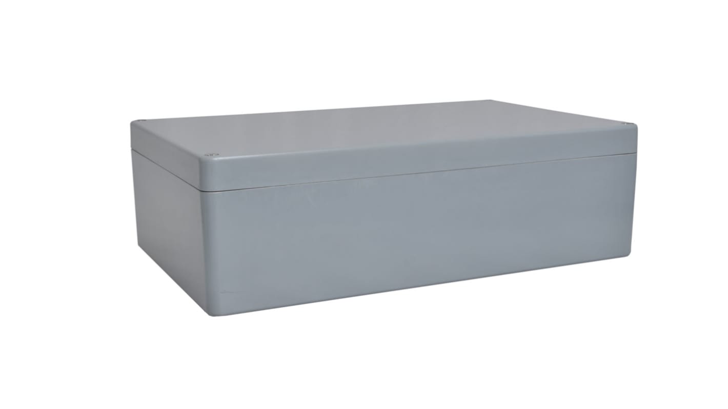 RS PRO Grey Fibreglass Reinforced Polyester Enclosure, IP66, Grey Lid, 600 x 250 x 121mm