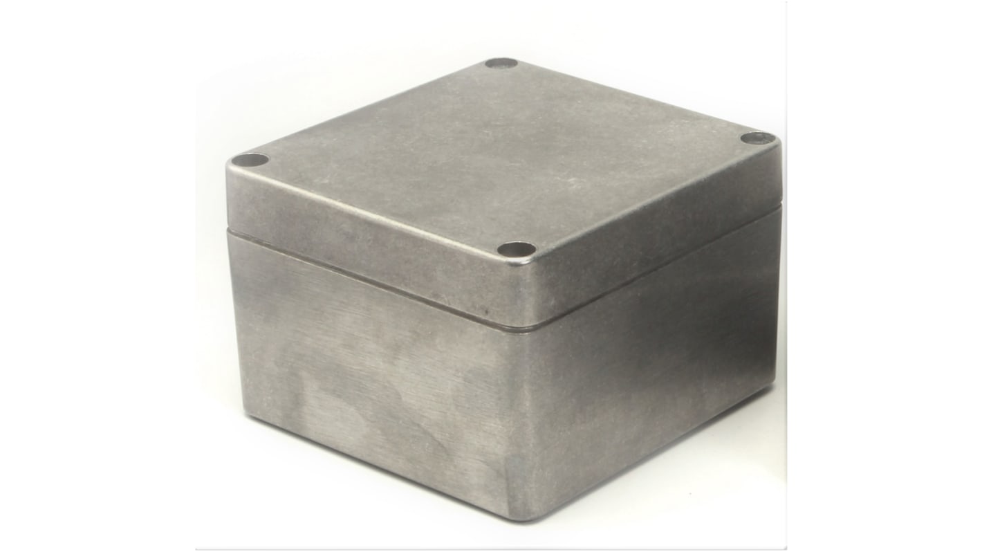 Caja RS PRO de Aluminio Plateado, 140 x 140 x 90mm, IP68