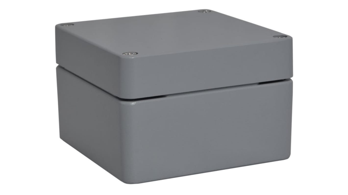 RS PRO Grey Aluminium Enclosure, IP66, IP67, IP68, IK09, Grey Lid, 140