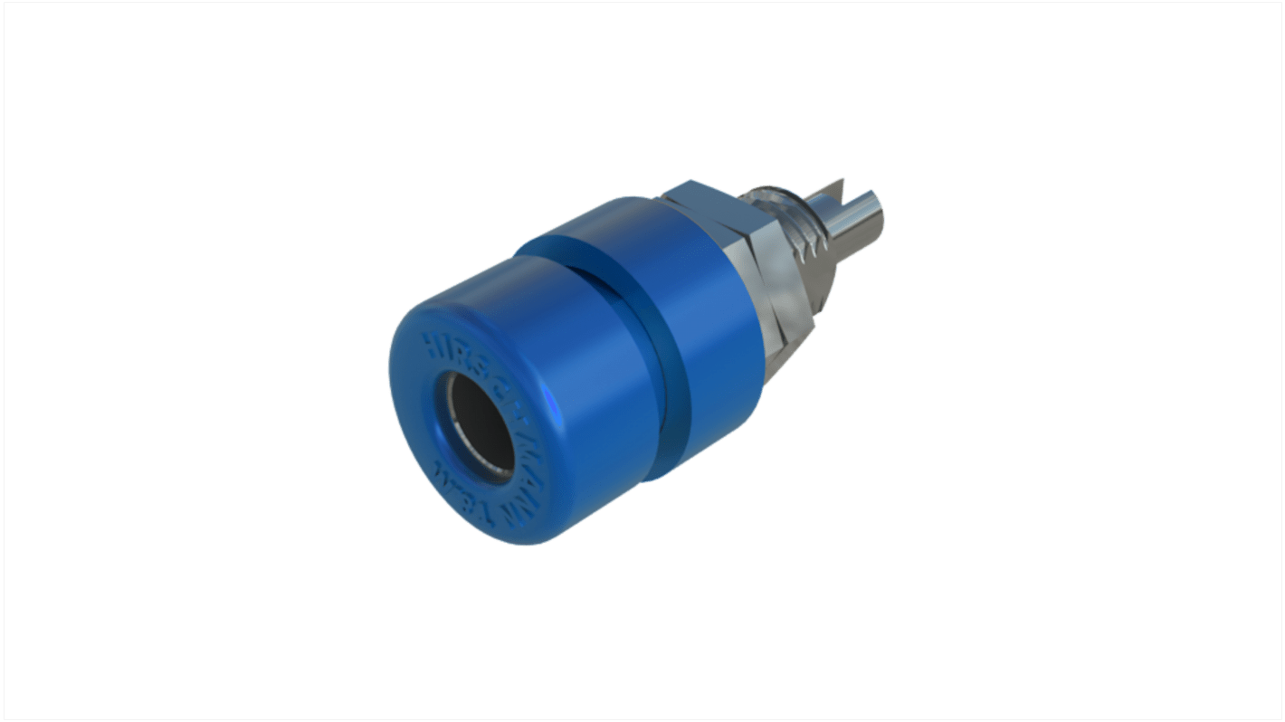 Fiche banane femelle 4 mm Hirschmann Test & Measurement Bleu Femelle 32A 30 V ac, 60V c.c.