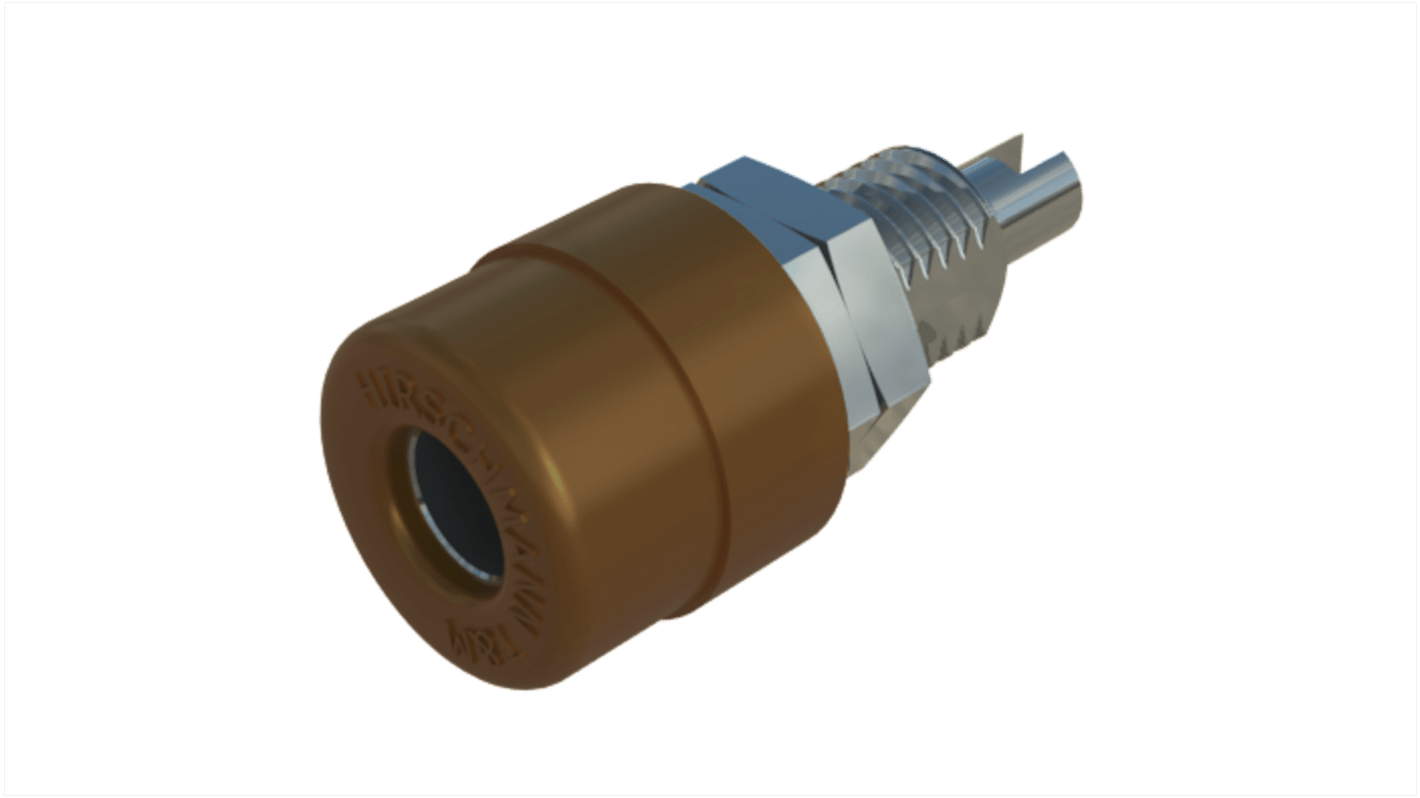 Hirschmann Test & Measurement バナナソケット メス 茶 亜鉛ダイキャスト, 930176105