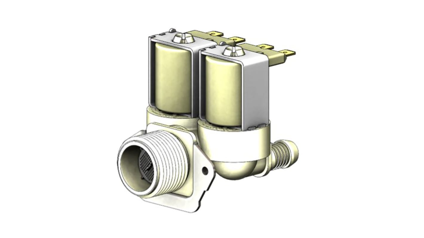 Válvula de solenoide RS PRO de 3 puertos, BSP 3/4", Solenoide, NC de 230 V ac / dc