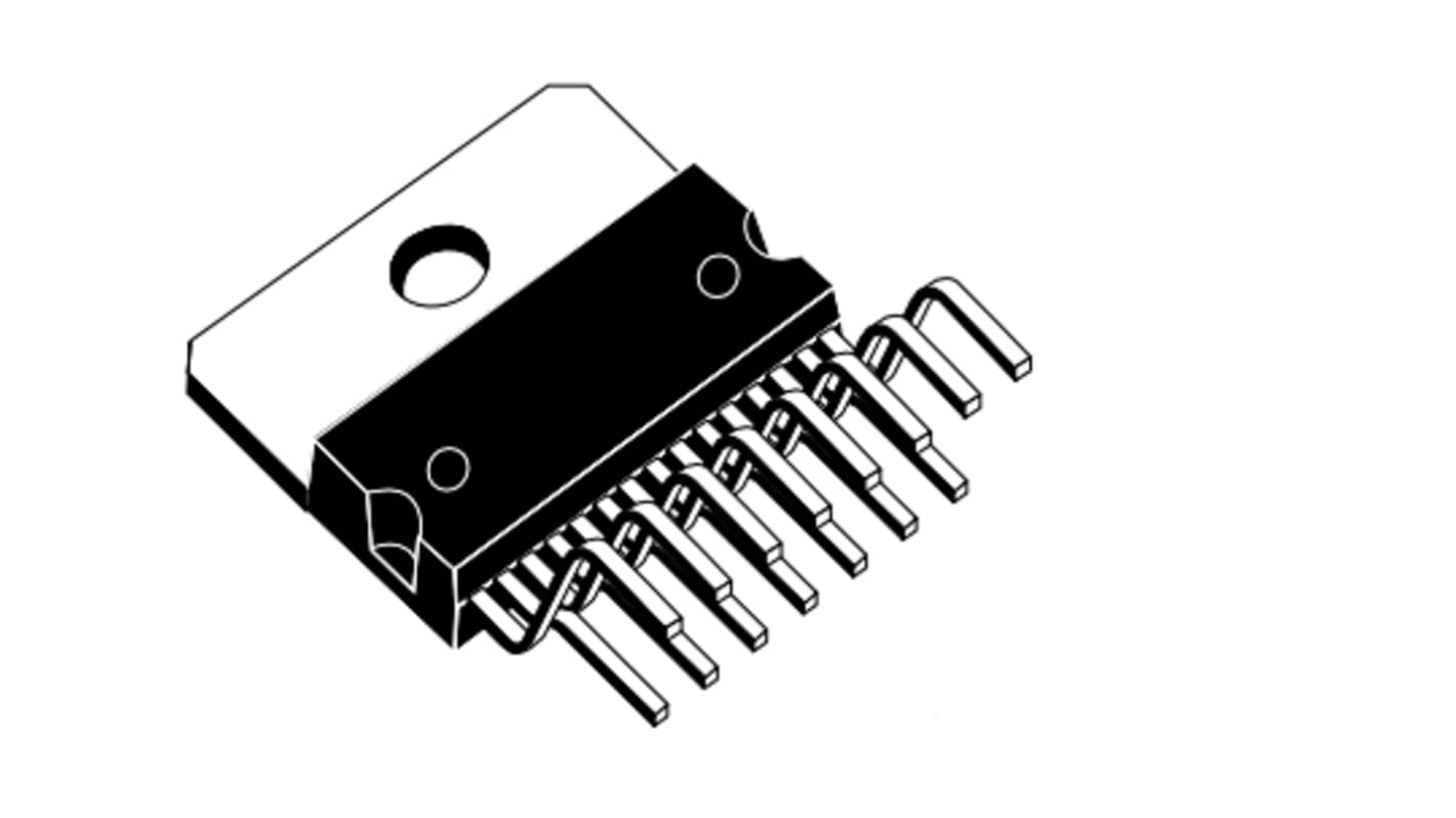 Amplificatore audio Classe A-B STMicroelectronics, 15 Pin, alim. singola, 37 (Typ.)W, Multiwatt