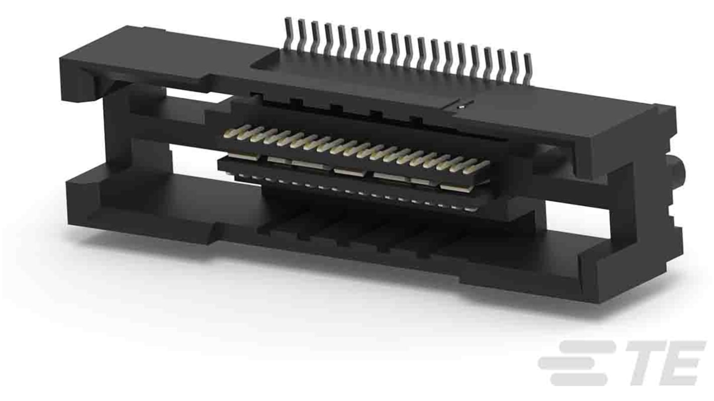 Connecteur femelle pour CI, 38 contacts, 2 rangées, 0.64mm, Montage en surface, Angle droit