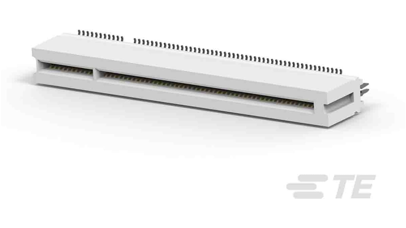 TE Connectivity 109 Series Female Edge Connector, Surface Mount, 120-Contacts, 1.27mm Pitch, 2-Row, Solder Termination