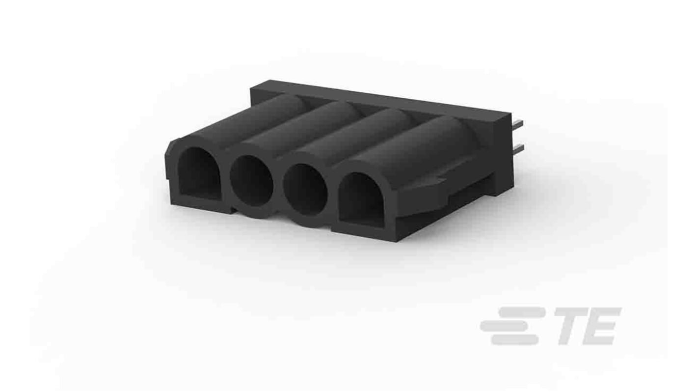 Conector de potencia industrial Macho, Orientación Recto, Negro, 500 V, 15A