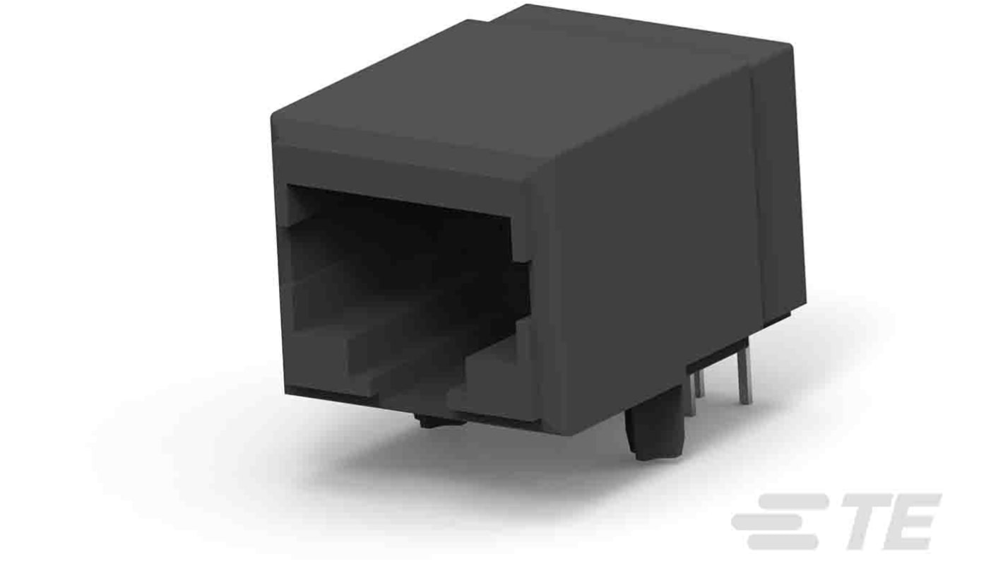 TE Connectivity 5558341 Cat.5 RJ45-Steckverbinder Buchse, 1-Port 8-polig Ungeschirmt, Leiterplatten-Montage abgewinkelt