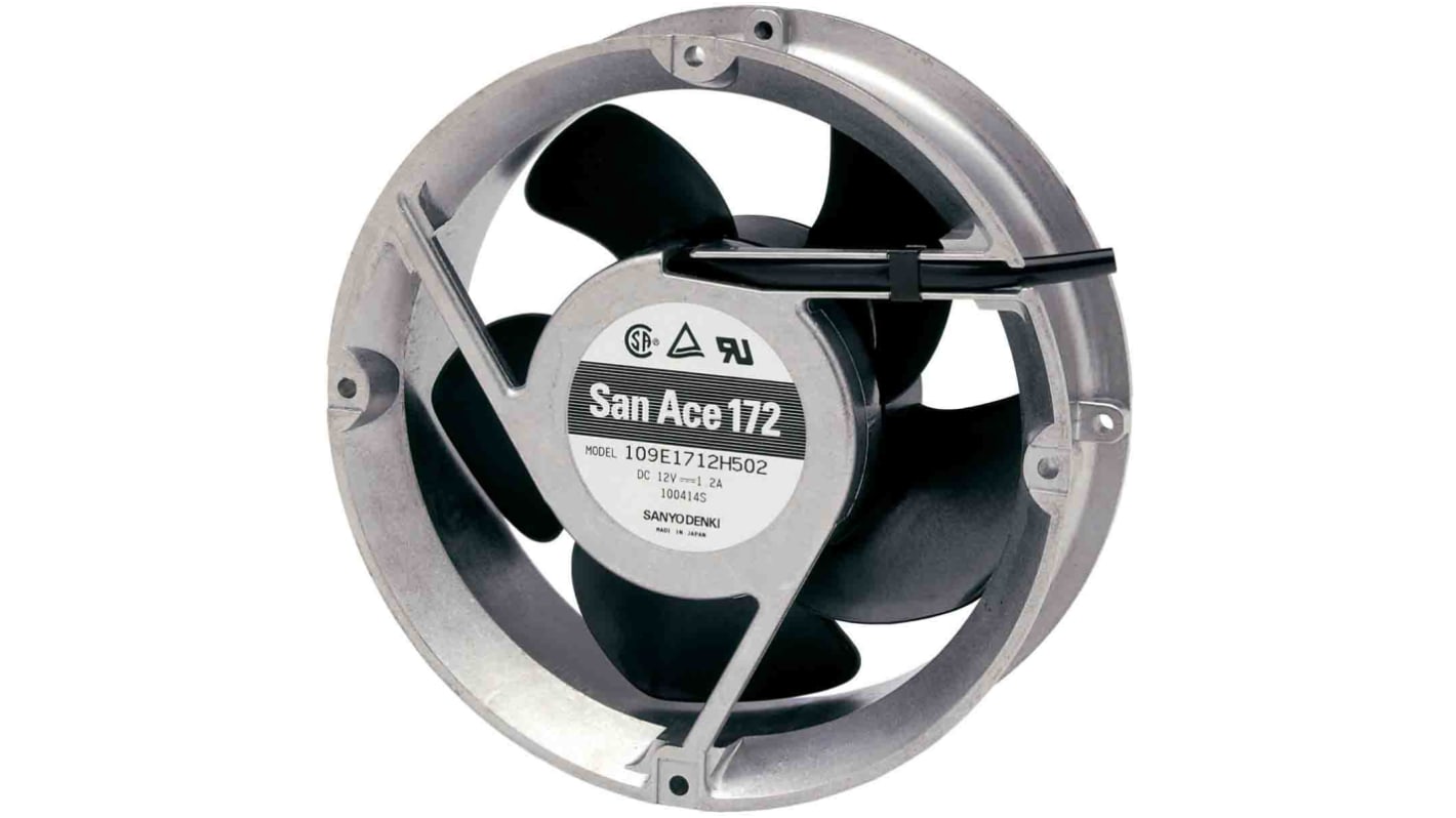 Sanyo Denki axiális ventilátor, 24 V DC, 172 x 51mm, 383.9m³/h, 3050rpm