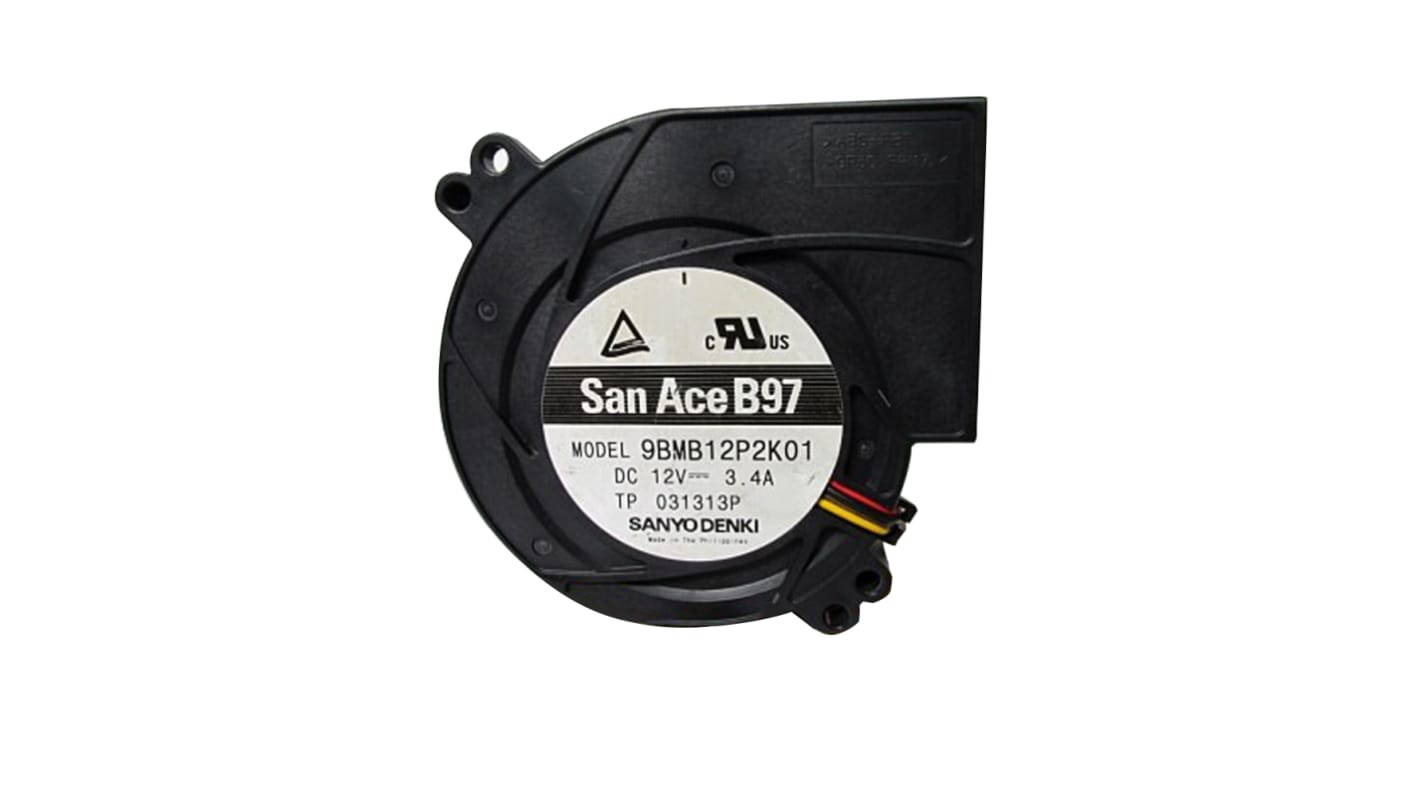 Sanyo Denki San Ace B97 Gebläse, 12 V dc, DC, 56.8cfm, 66 dB(A)dB(A), 97 x 97 x 33mm, 6850U/min