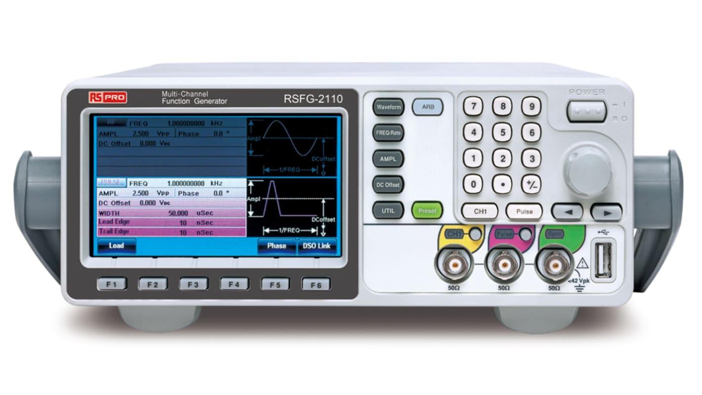 RS PRO funkciógenerátor, 20dB, 266 x 293 x 107mm, LAN, USB