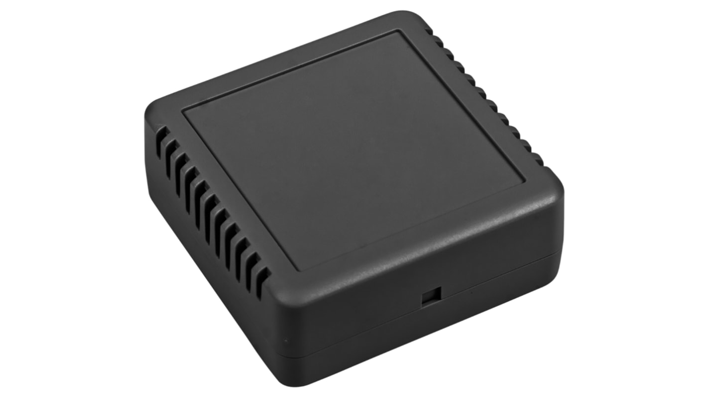 RS PRO Black ABS Enclosure, IP20, IK06, Black Lid, 75.8 x 75.8 x 30.2mm