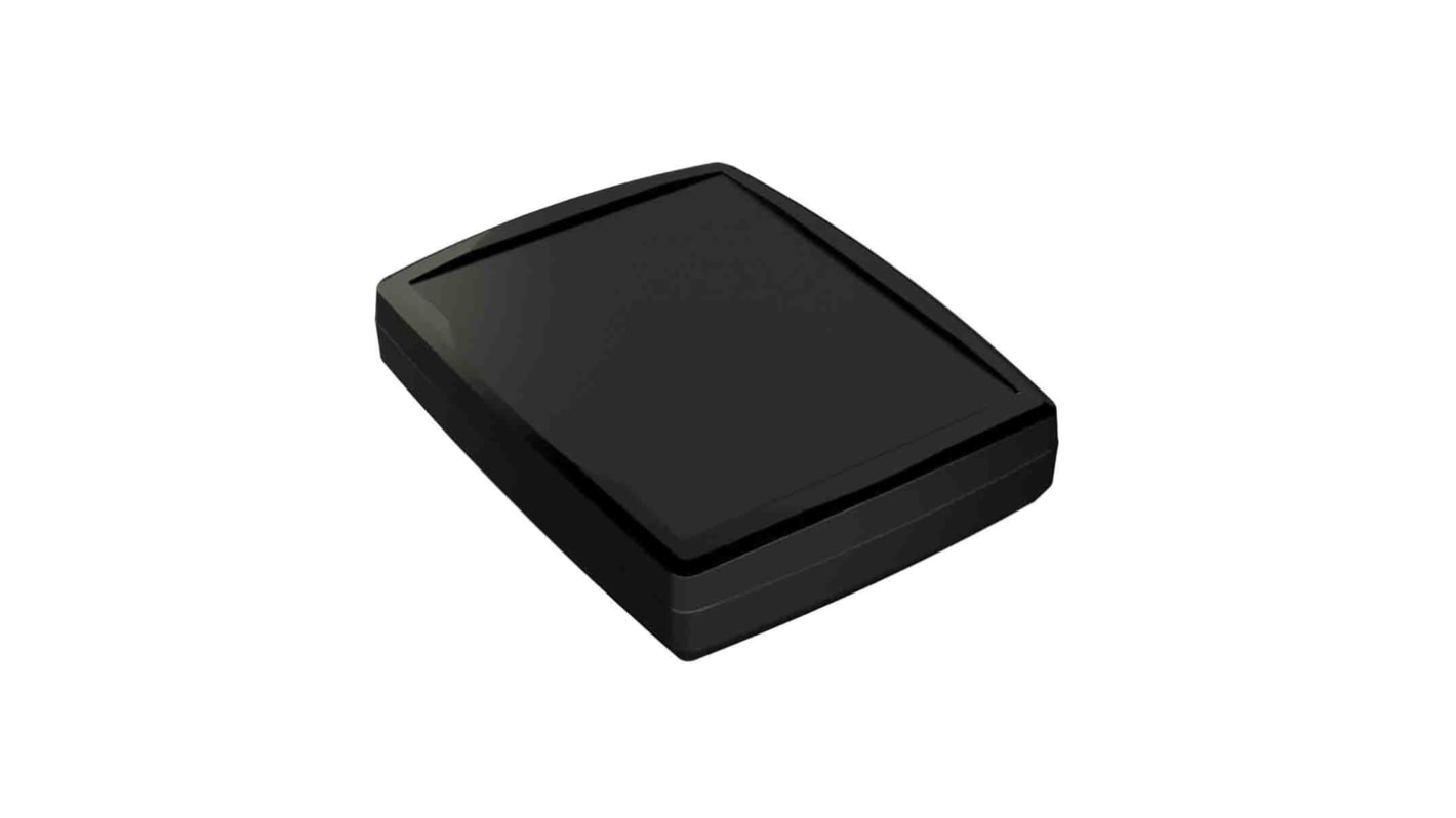 RS PRO Black ABS Enclosure, IP64, IK07, Black Lid, 184.7 x 144.6 x 38.5mm