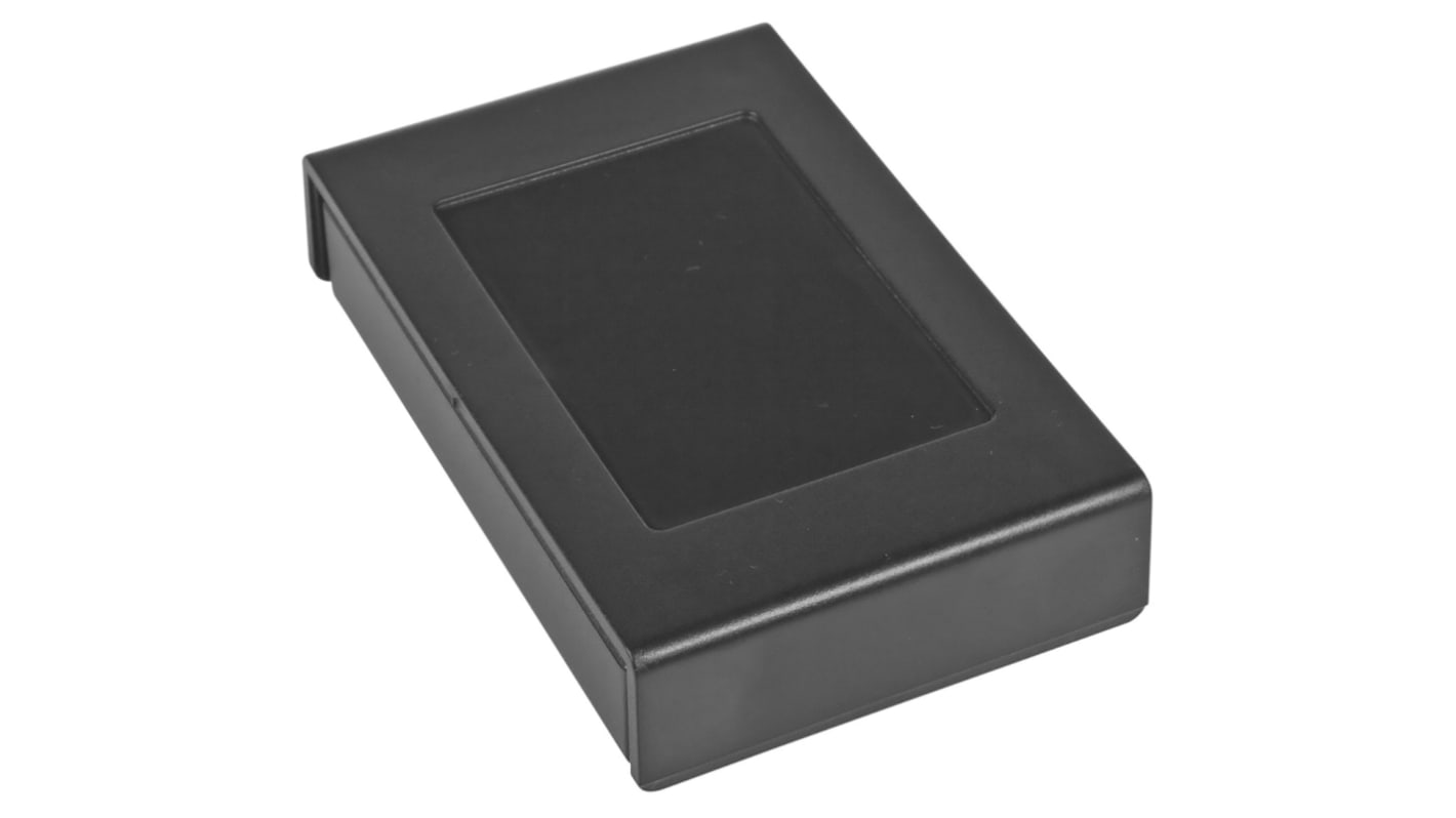 RS PRO Black ABS Enclosure, IP53, IK07, Black Lid, 108.1 x 69.2 x 24.5mm