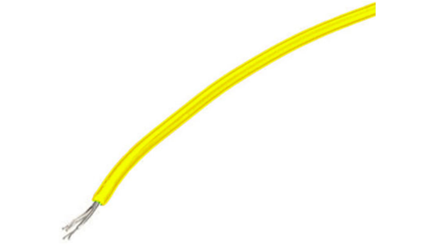 Nexans KY30 Series Yellow 0.33 mm² Equipment Wire, 22 AWG, 7/0.25 mm, 250m, PVC Insulation