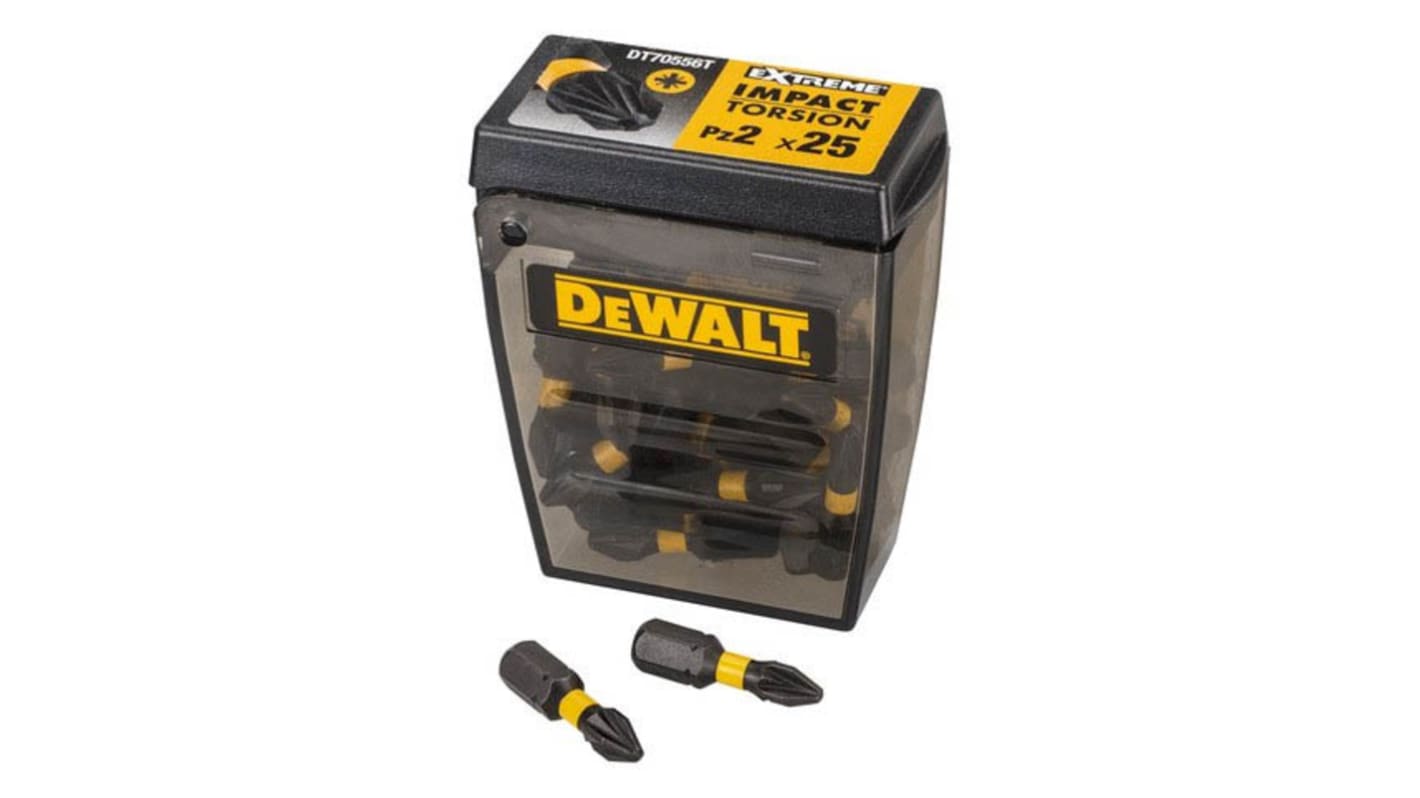 DT70556TQZ DeWALT Pozidriv Screwdriver Bit, PZ2 Tip, 25 mm Overall RS
