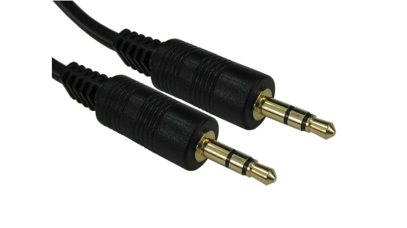 RS PRO Male 3.5mm Stereo Jack to Male 3.5mm Stereo Jack Aux Cable, Black, 5m