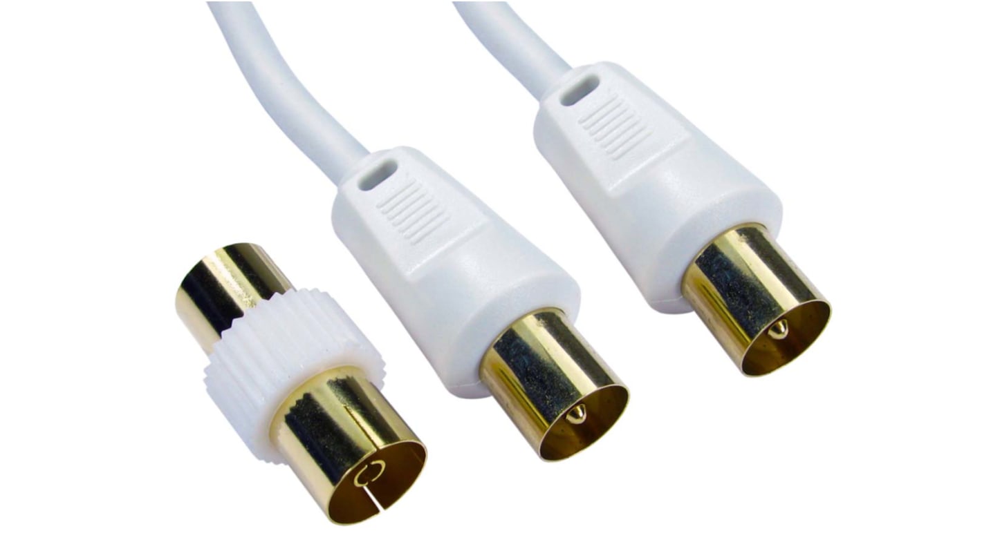 Koaxiální kabel RF, Černá PVC, A: Konektor vzduch-vzduch TV, vnější průměr: 5mm, B: Konektor vzduch-vzduch TV 500mm RS