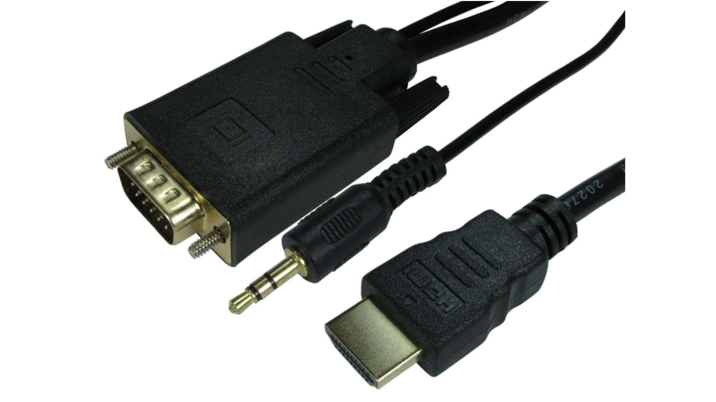 RS PRO Male HDMI to Male VGA  Cable, 1.8m