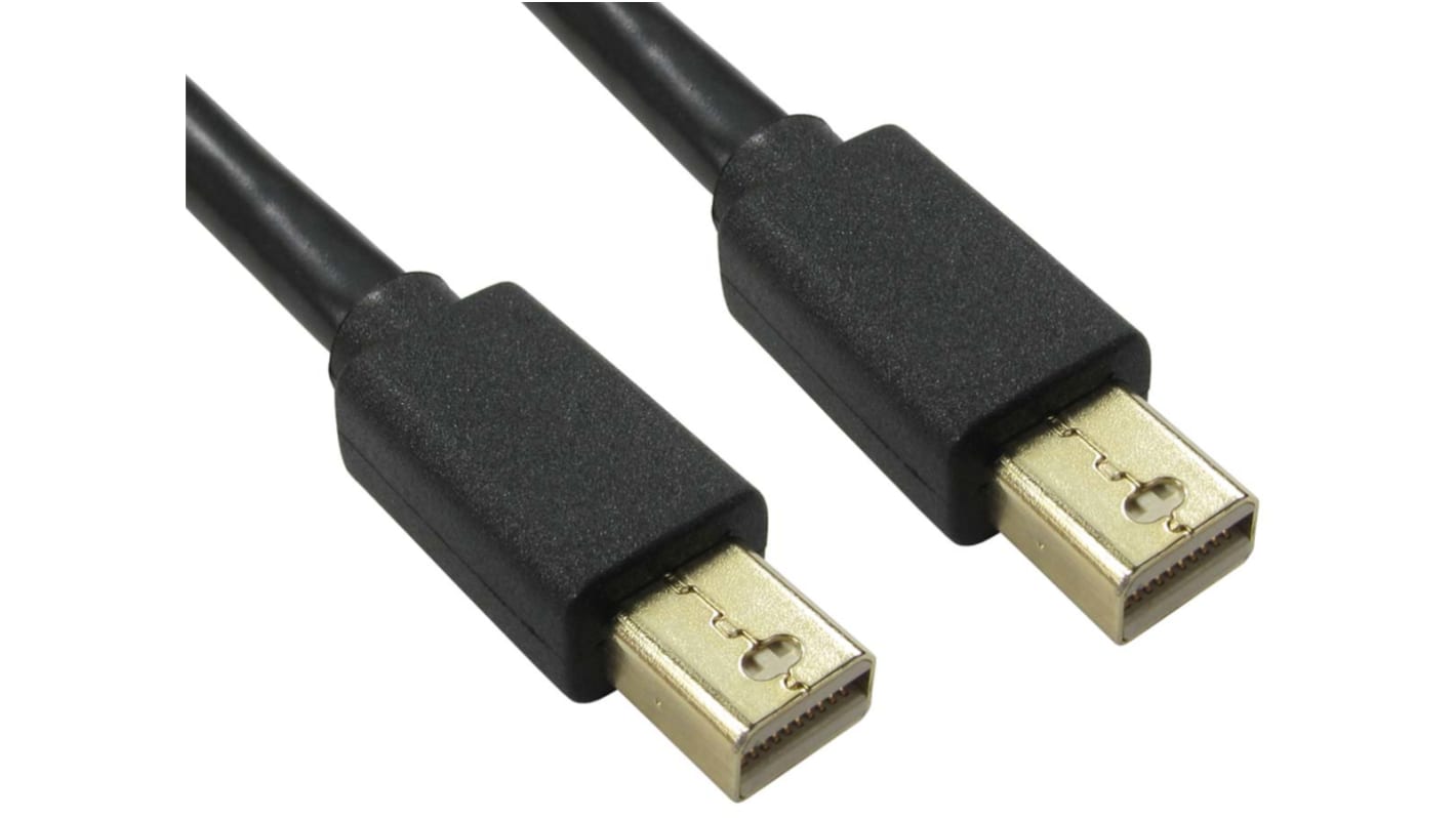 RS PRO Male Mini DisplayPort to Male Mini DisplayPort, PVC  Cable, 4K, 2m