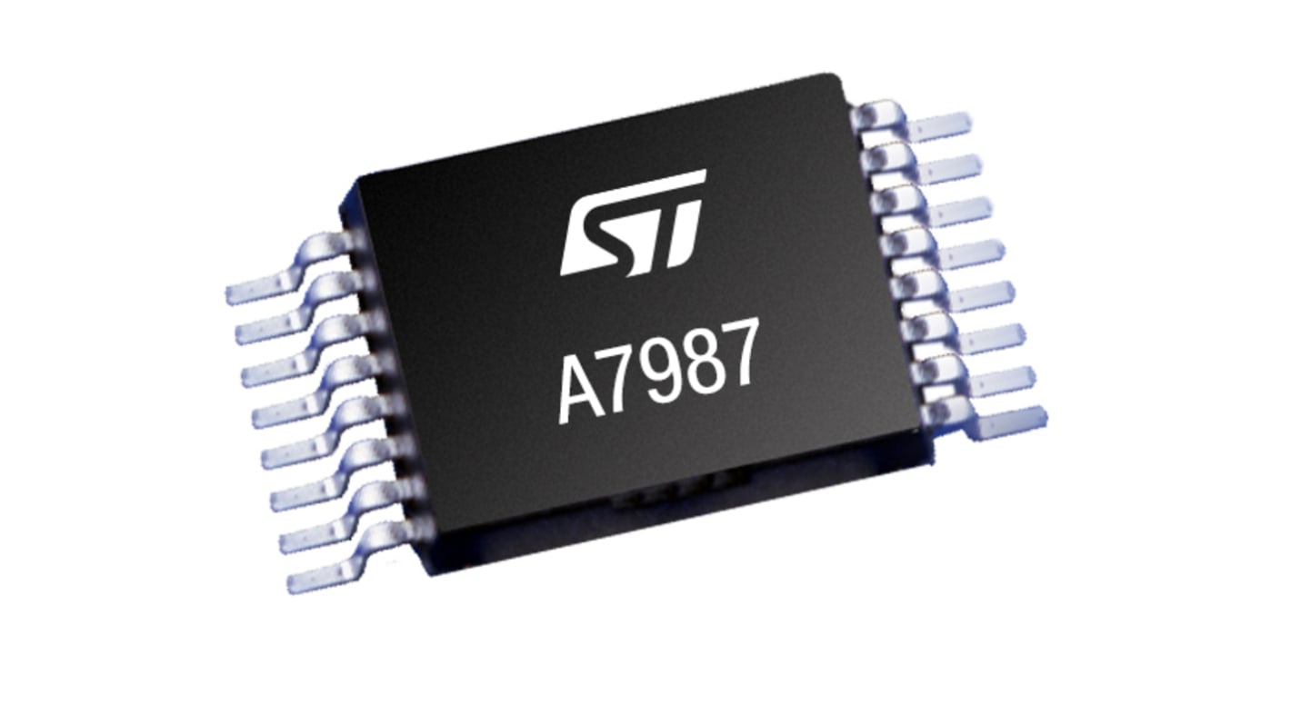 AEC-Q100 A7987TR, , Buck/Boost Converter Step-down, 3A, Variabel, 1650 kHz, 16 Ben, HTSSOP