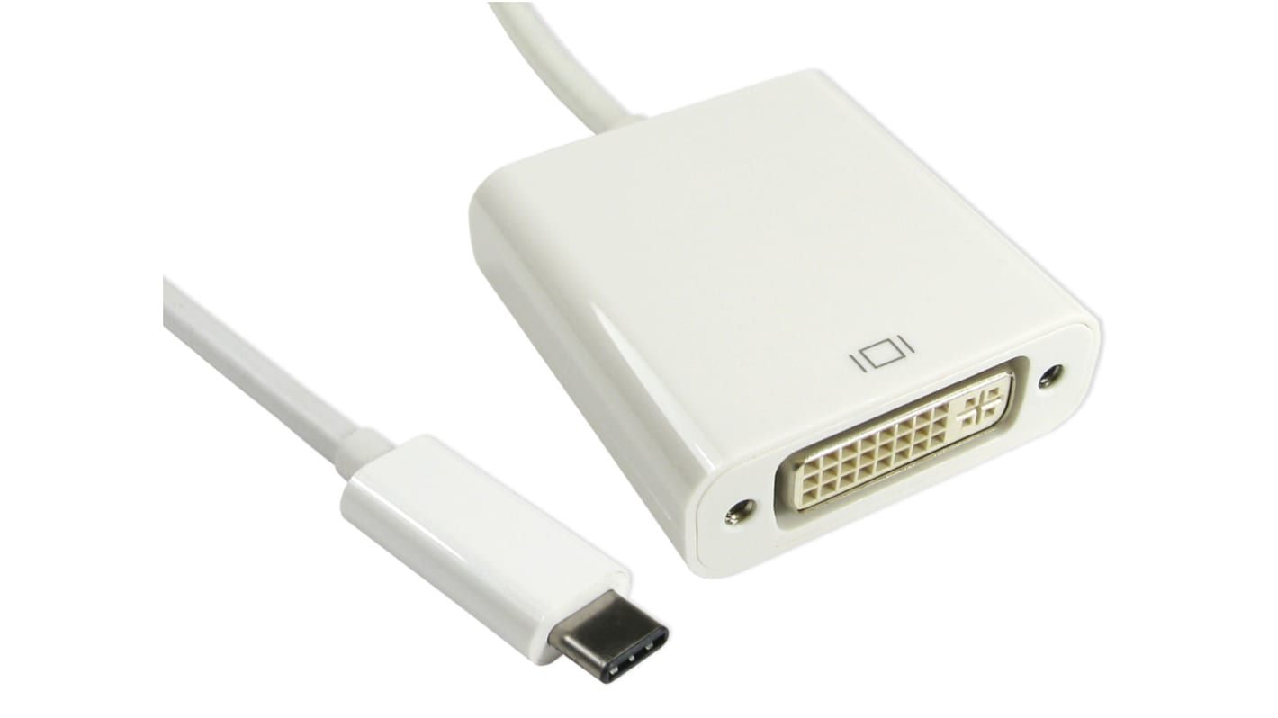 Kabel adaptera, 1080p, do wyświetlaczy: 1, USB C, DVI