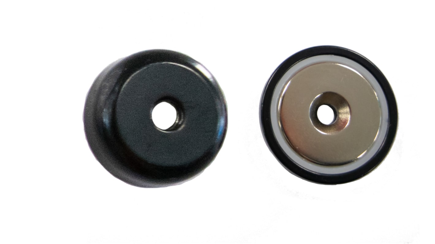 Neodymový magnet Válcový, nízký Šroubová 75kg, tloušťka: 11mm, M8 48mm Eclipse