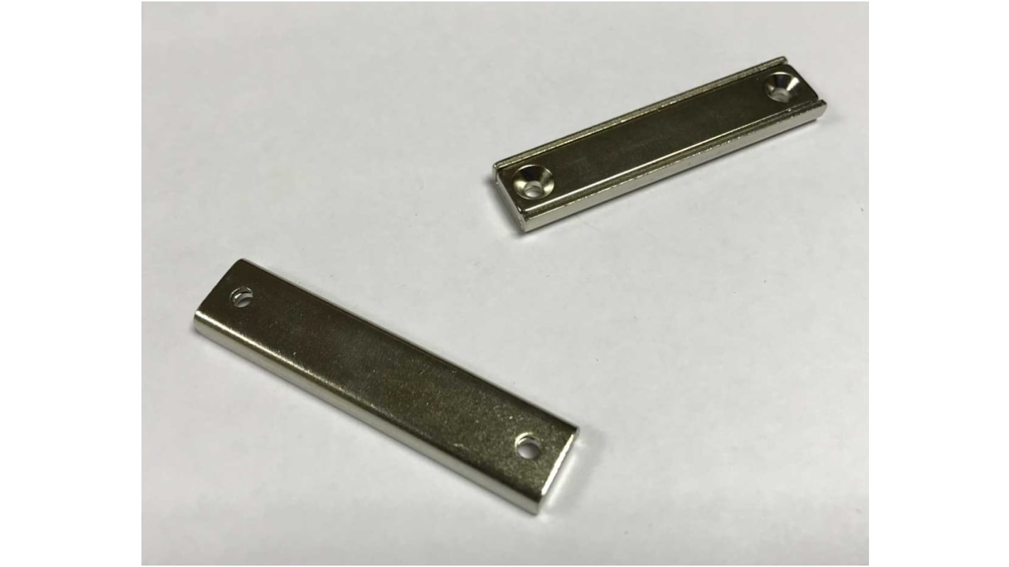 Neodymový magnet Kanál Otvor, délka: 60mm 30kg, tloušťka: 5mm, 2 x M3 13.5mm Eclipse