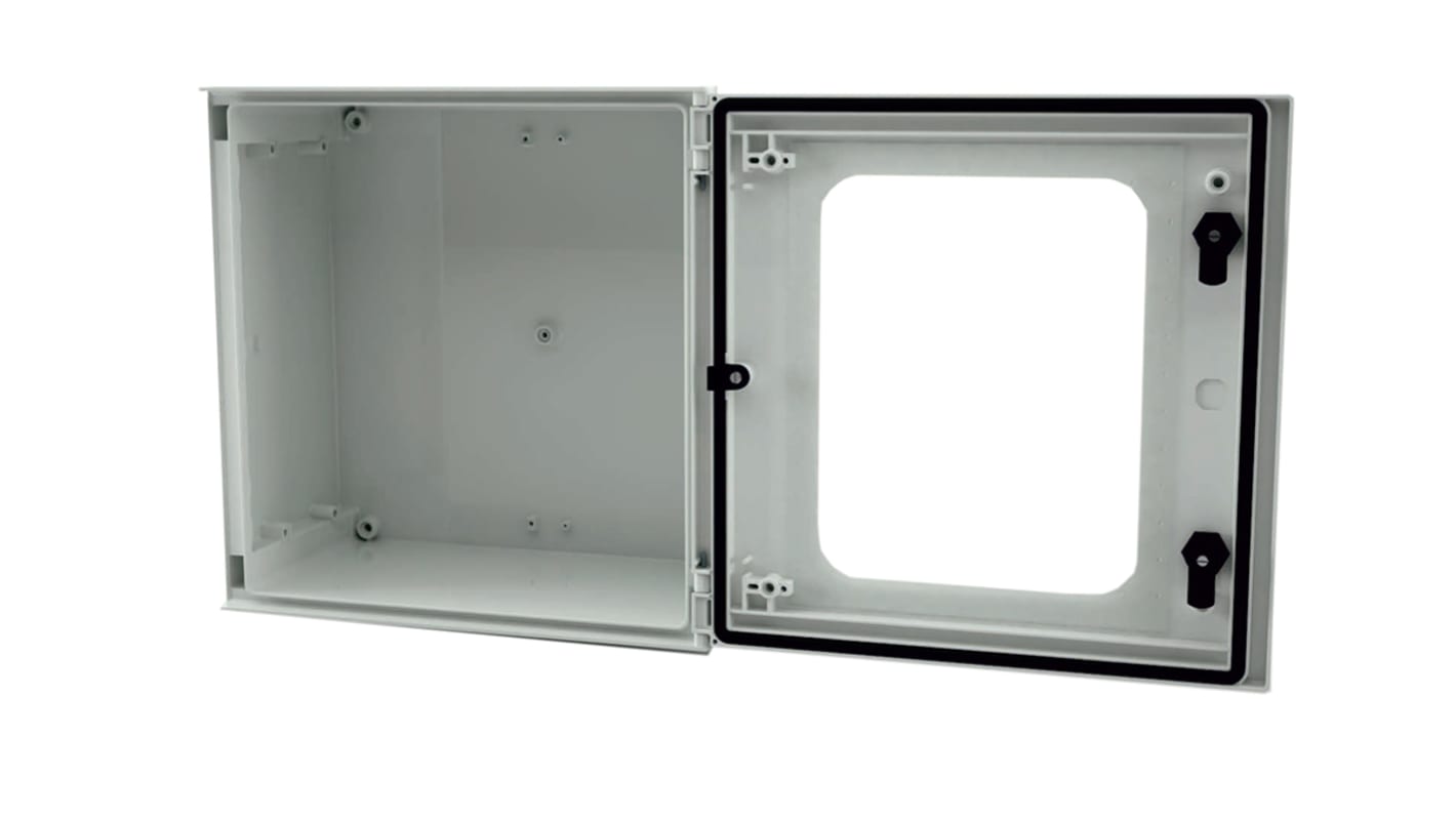 Caja de pared RS PRO de Poliéster Reforzado con Fibra de Vidrio Gris claro, con placa de montaje, IP66