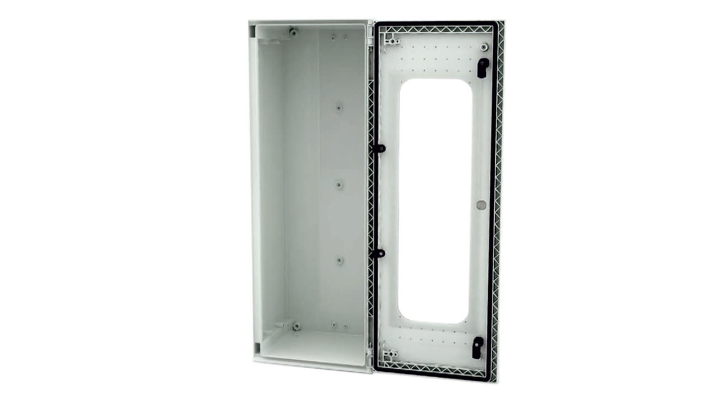 Caja de pared RS PRO de Poliéster Reforzado con Fibra de Vidrio Gris claro, con placa de montaje, IP66