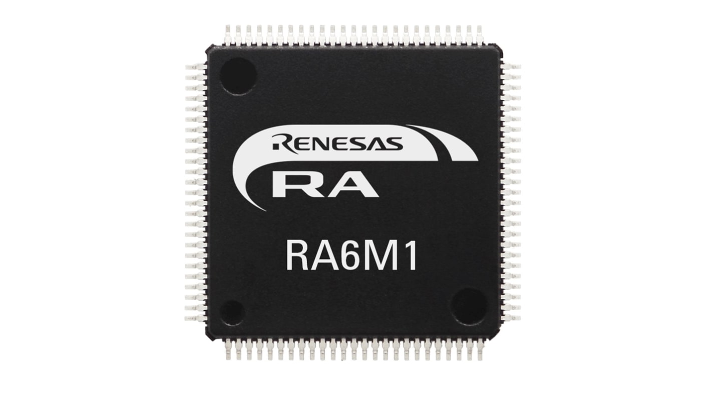 Renesas Electronics R7FA6M1AD3CFM#AA0, 32bit ARM Cortex M4 Microcontroller, RA6M1, 120MHz, 512 kB Flash, 64-Pin LQFP