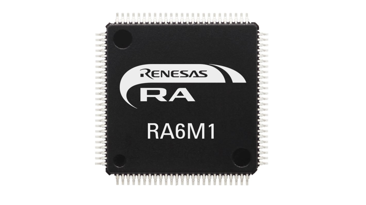 Renesas Electronics R7FA6M1AD3CFP#AA0, 32bit ARM Cortex M4 Microcontroller, RA6M1, 120MHz, 512 kB Flash, 100-Pin LQFP