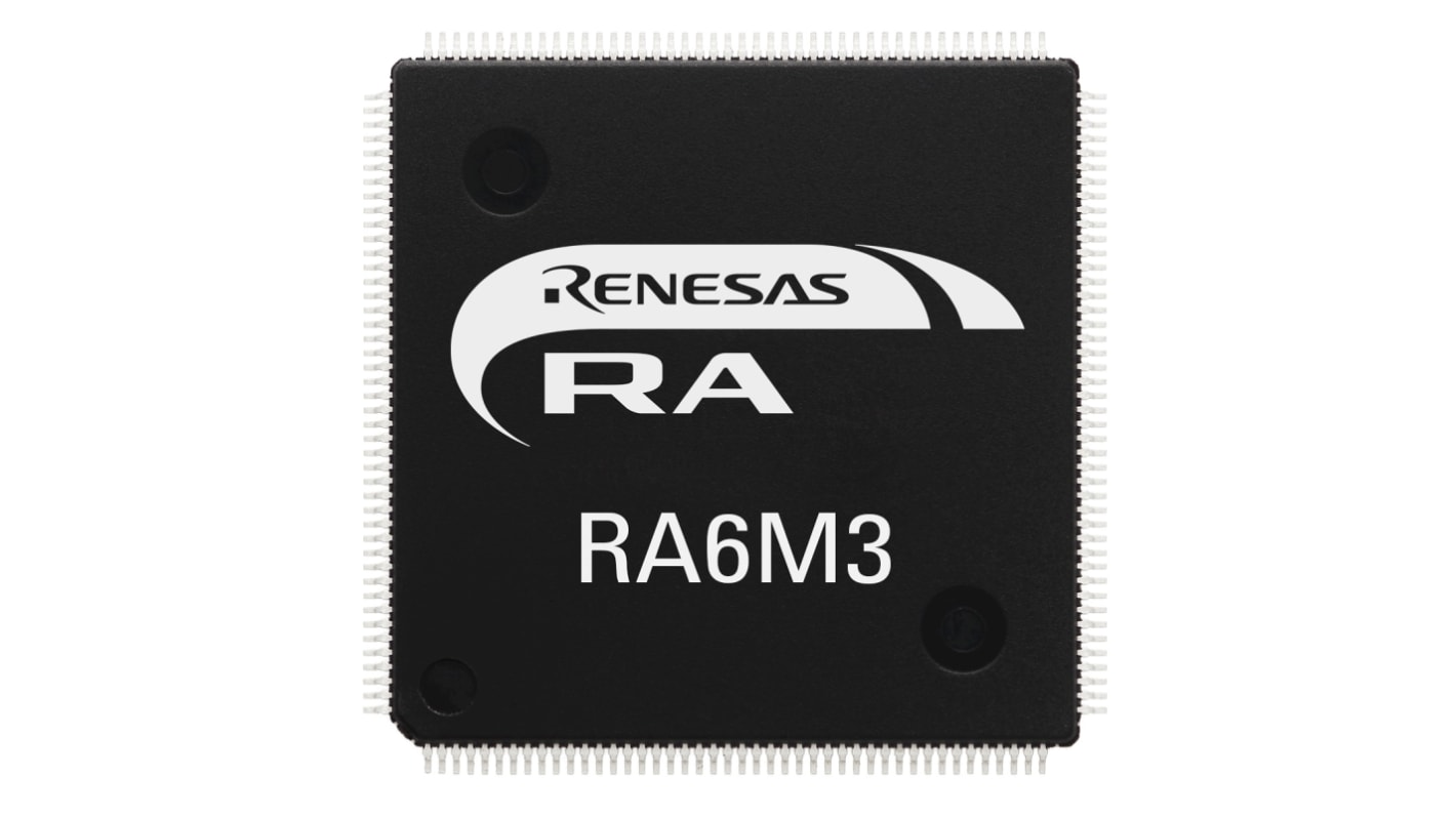 Microcontrôleur, 32bit, 640 kB RAM, 1024 Ko, 120MHz, LQFP 144, série RA6M3