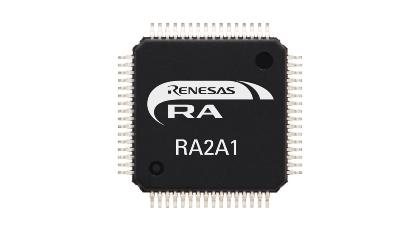 Microcontrollore Renesas Electronics, ARM Cortex M23, LQFP, RA2A1, 32 Pin, Montaggio superficiale, 32bit, 48MHz