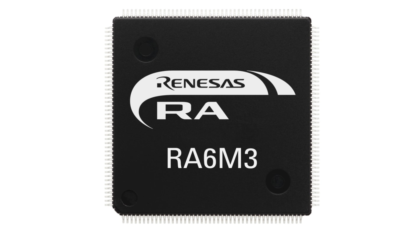 Microcontrolador Renesas Electronics R7FA6M3AF3CFP#AA0, núcleo ARM Cortex M4 de 32bit, RAM 640 kB, 120MHZ, LQFP de 100