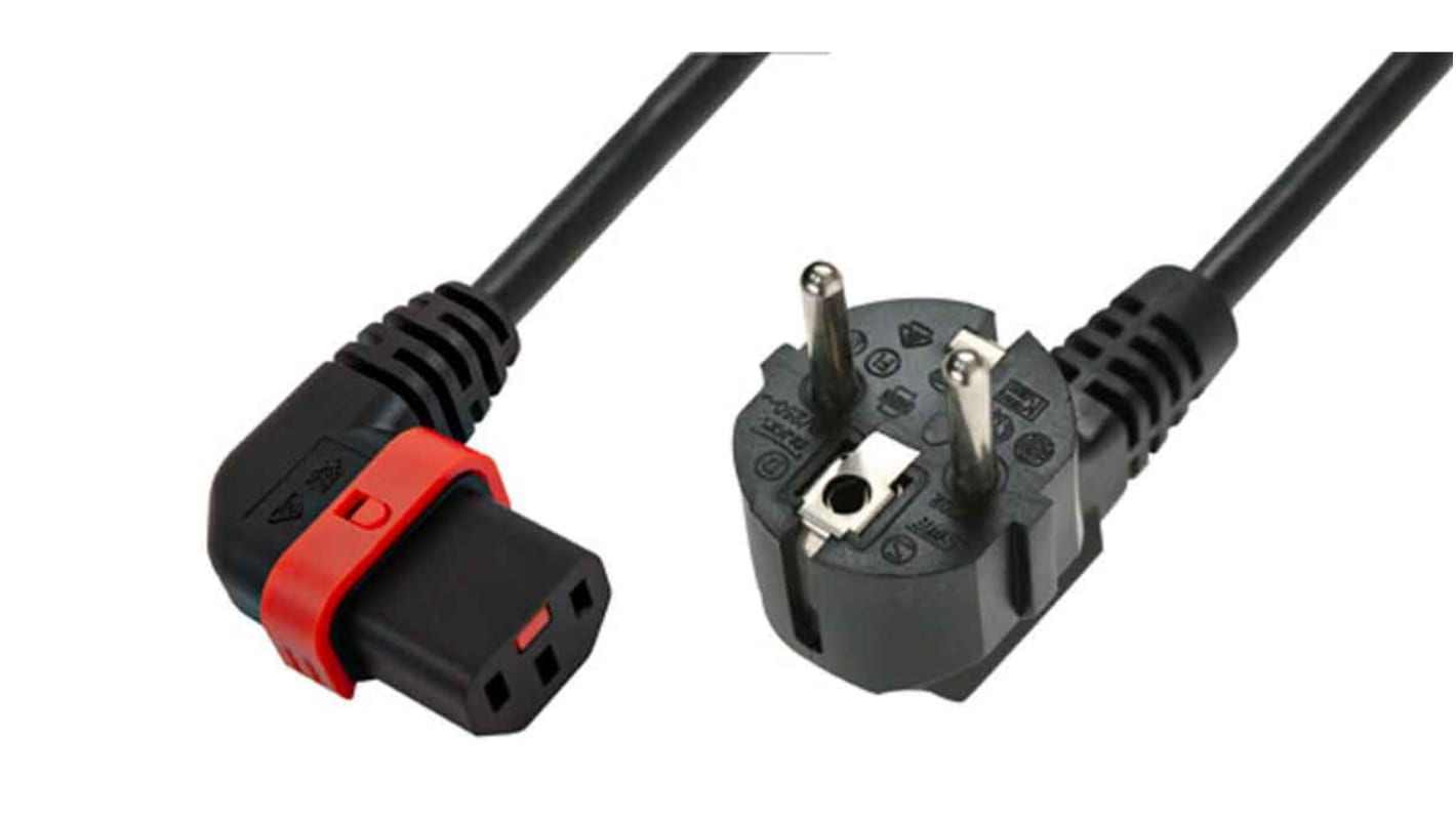 Schaffner IEC C13 Socket to CEE 7/7 Plug Power Cord, 2m