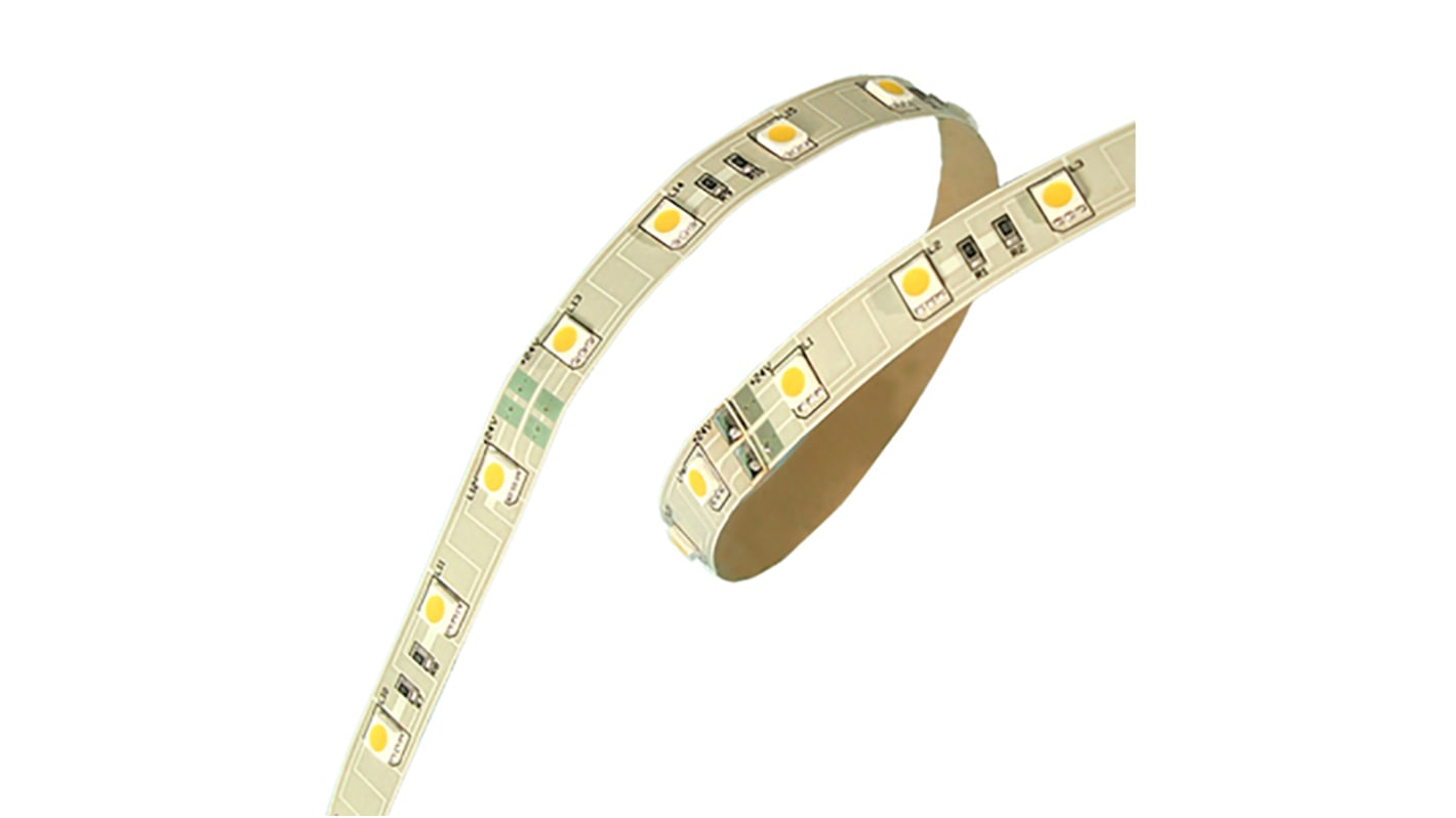 JKL Components 24V dc White LED Strip Light, 4100K Colour Temp, 4000mm Length