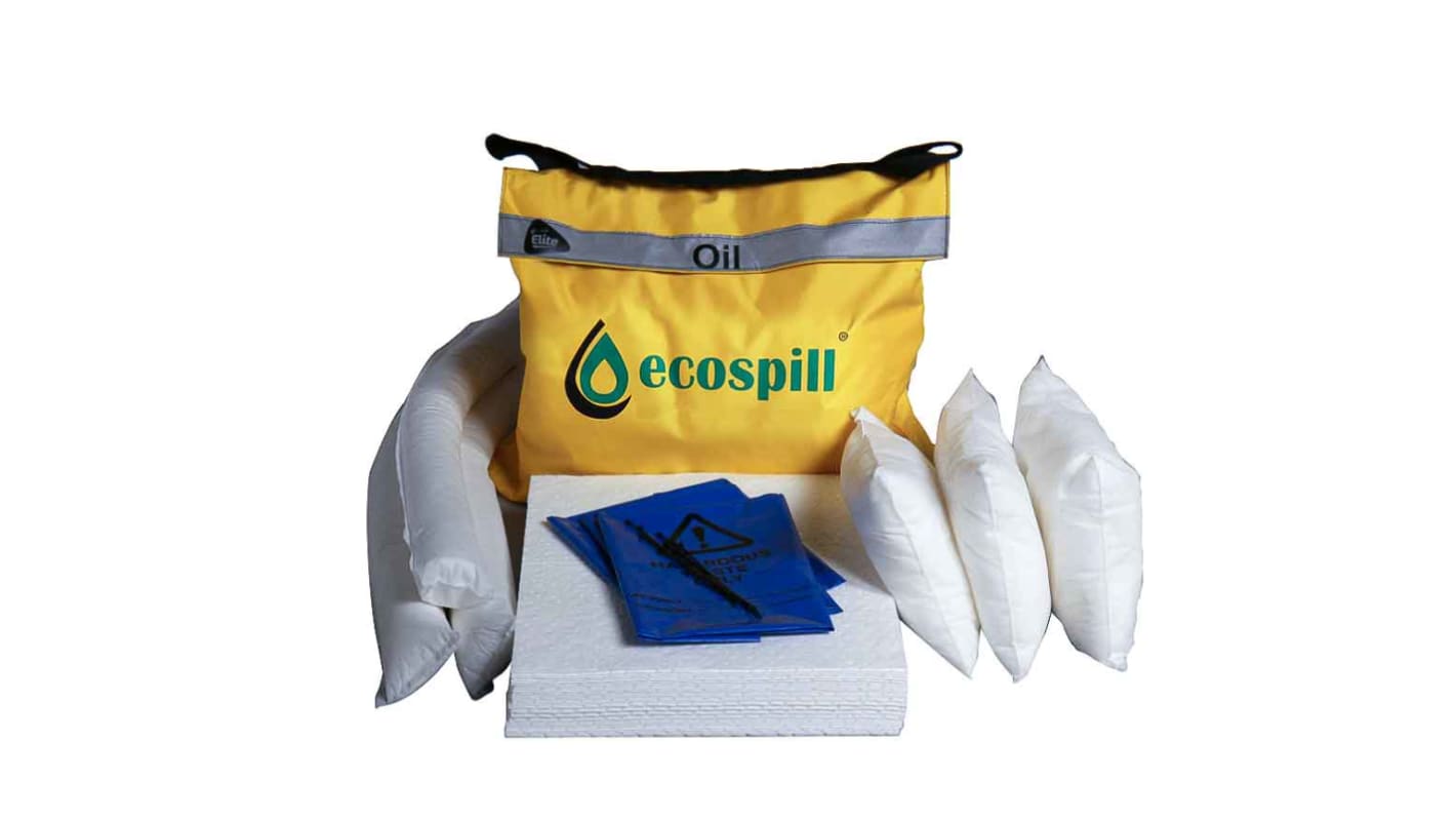 Ecospill Ltd kiömlés mentesítő készlet, 71 x 58 x 15 cm, csomag: Párna x 30, Párna x 3, Zokni x 3, Hulladékzsák és