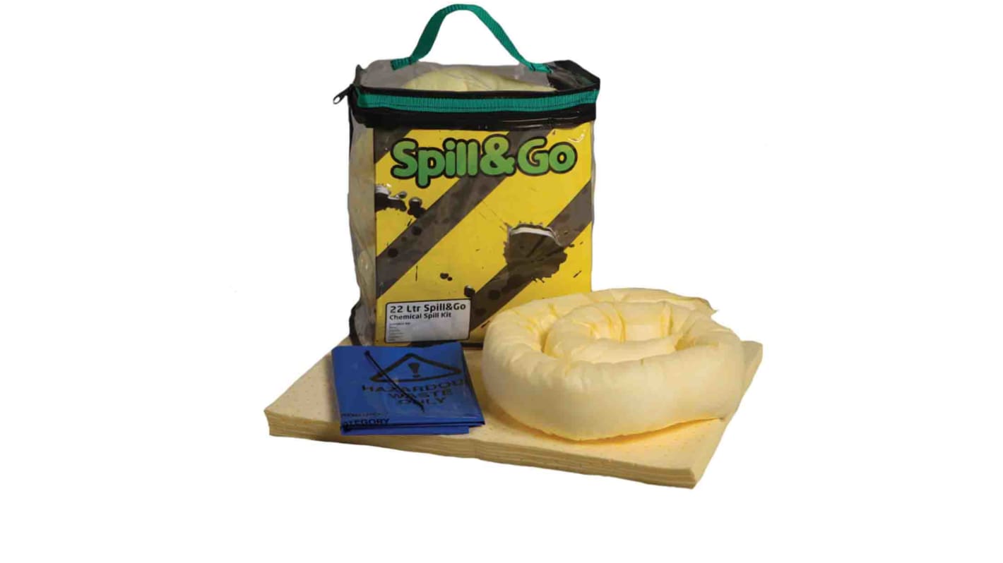 Kit controllo perdite Ecospill Ltd 330 x 330 x 240 mm, capacità assorbente 22 L, per Industria chimica