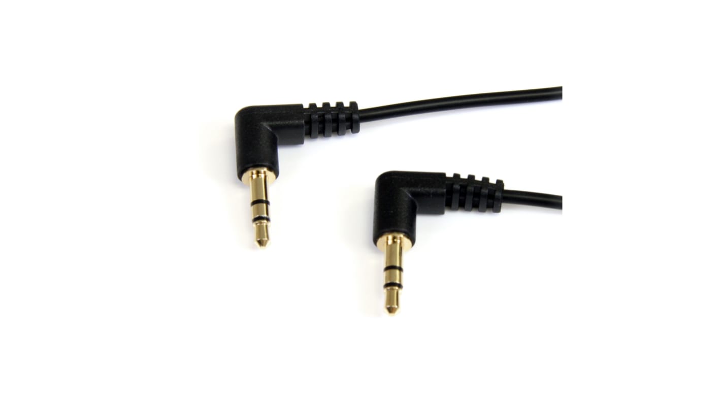 StarTech.com Aux Kabel, Stereo-Jack, 3,5 mm / Stereo-Jack, 3,5 mm Stecker Stecker L. 300mm Schwarz