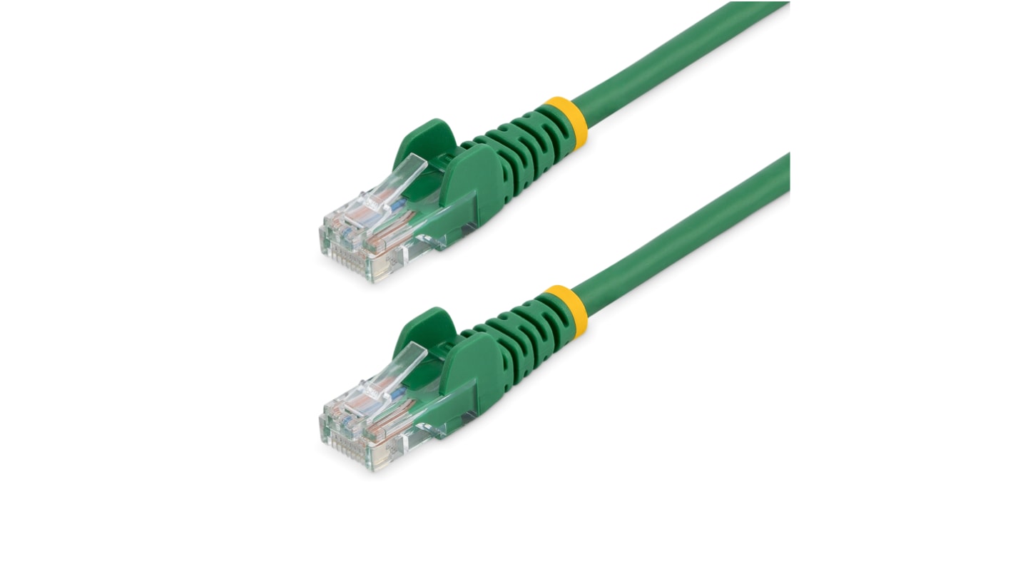 Cable Ethernet Cat5e U/UTP Startech de color Verde, long. 5m, funda de PVC, Calificación CM