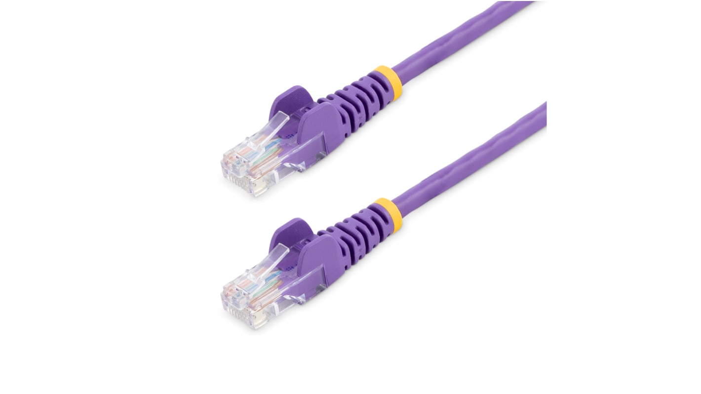 Startech Cat5e Male RJ45 to Male RJ45 Ethernet Cable, U/UTP, Purple PVC Sheath, 7m, CM Rated