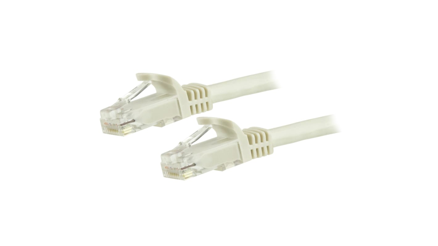 StarTech.com Cat6 Male RJ45 to Male RJ45 Ethernet Cable, U/UTP, White PVC Sheath, 3m, CMG Rated