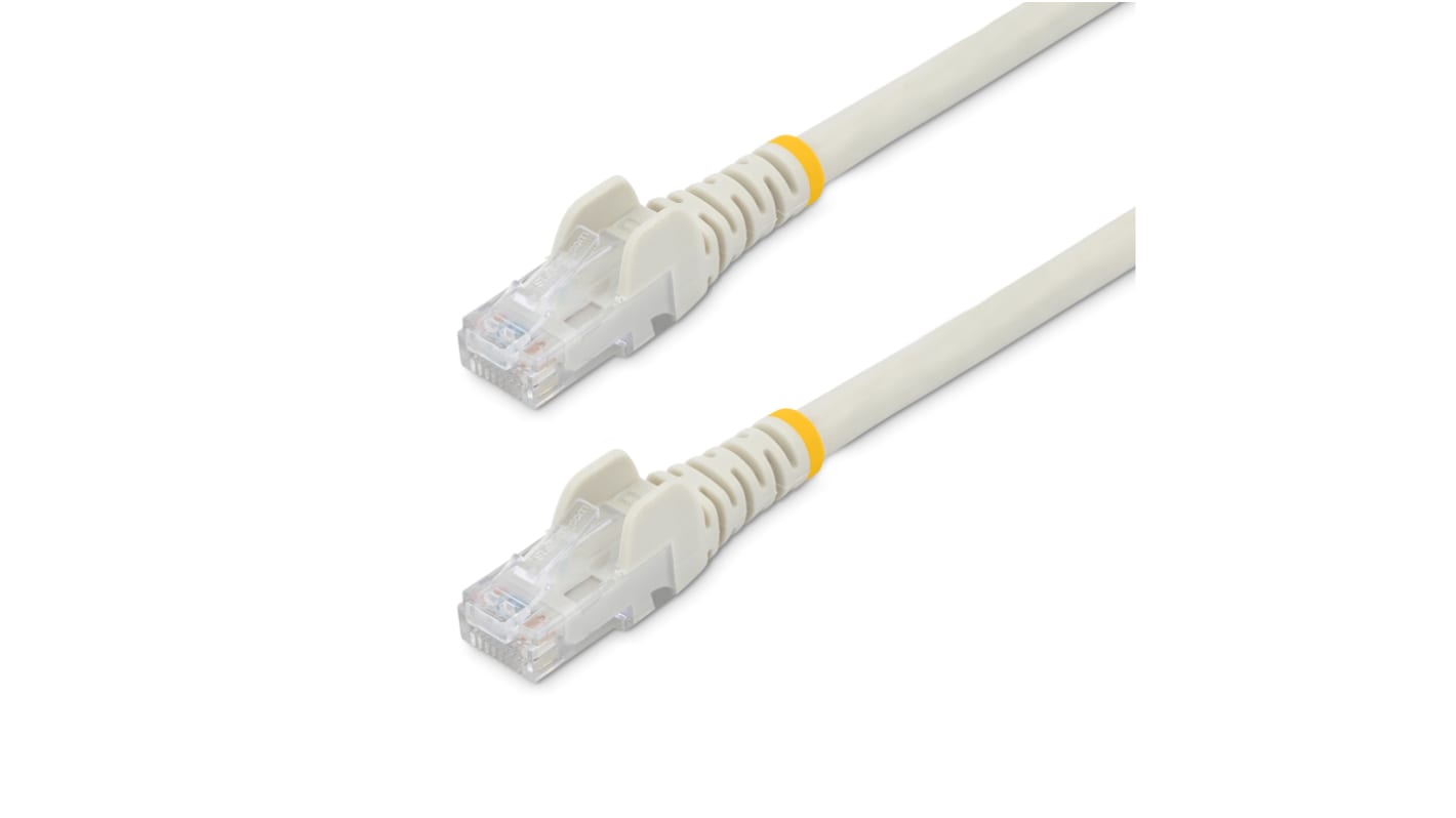 Cable Ethernet Cat6 U/UTP Startech de color Blanco, long. 0.5m, funda de PVC, Calificación CMG