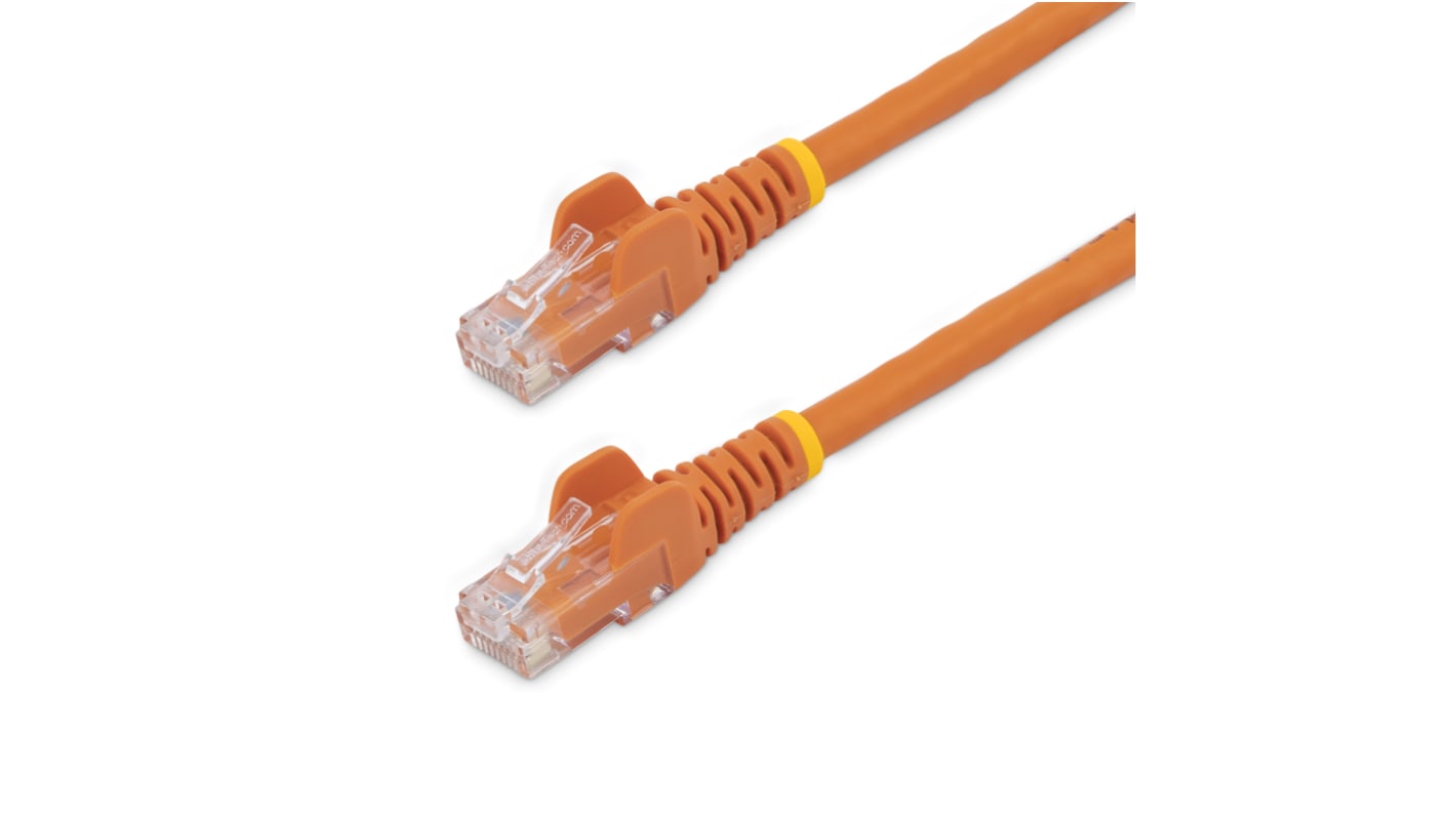 StarTech.com Cat6 Male RJ45 to Male RJ45 Ethernet Cable, U/UTP, Orange PVC Sheath, 1m, CMG Rated