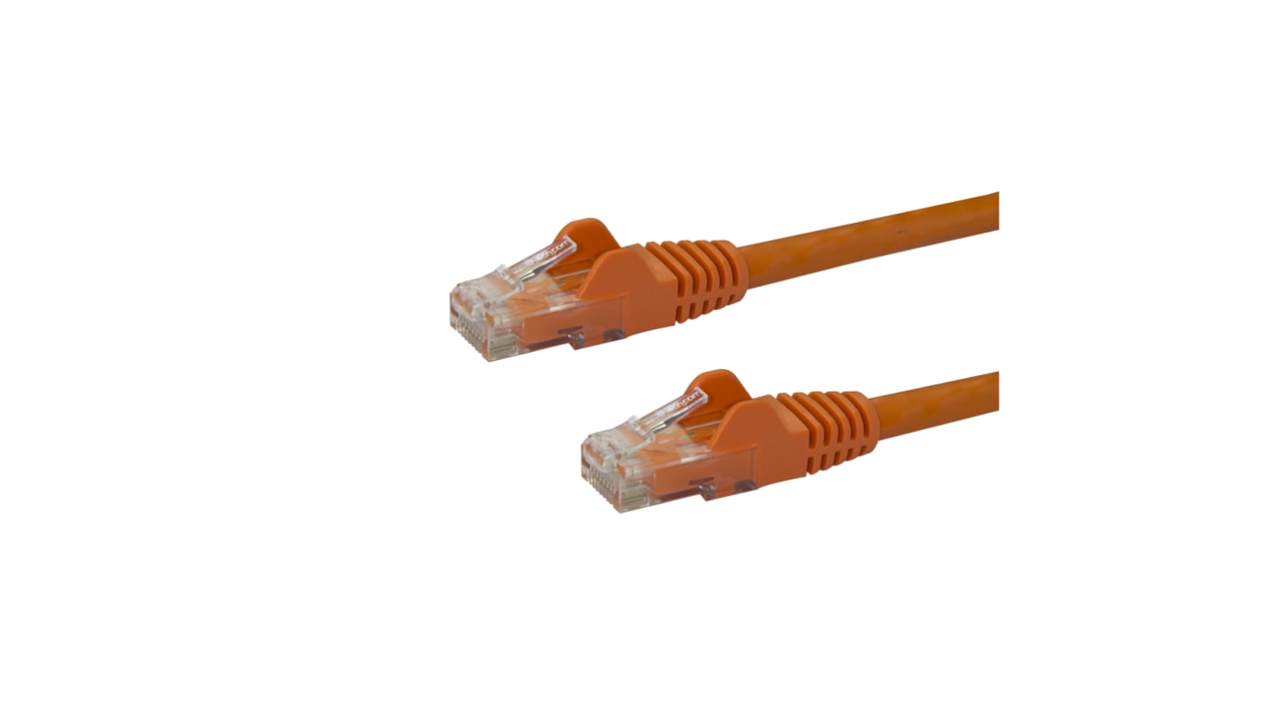 StarTech.com Cat6 Male RJ45 to Male RJ45 Ethernet Cable, U/UTP, Orange PVC Sheath, 10m, CMG Rated