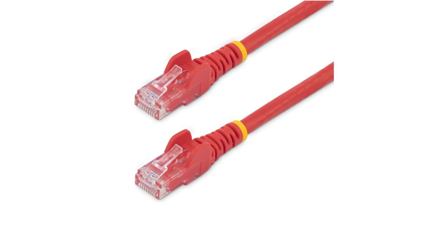 Cable Ethernet Cat6 U/UTP Startech de color Rojo, long. 7m, funda de PVC, Calificación CMG