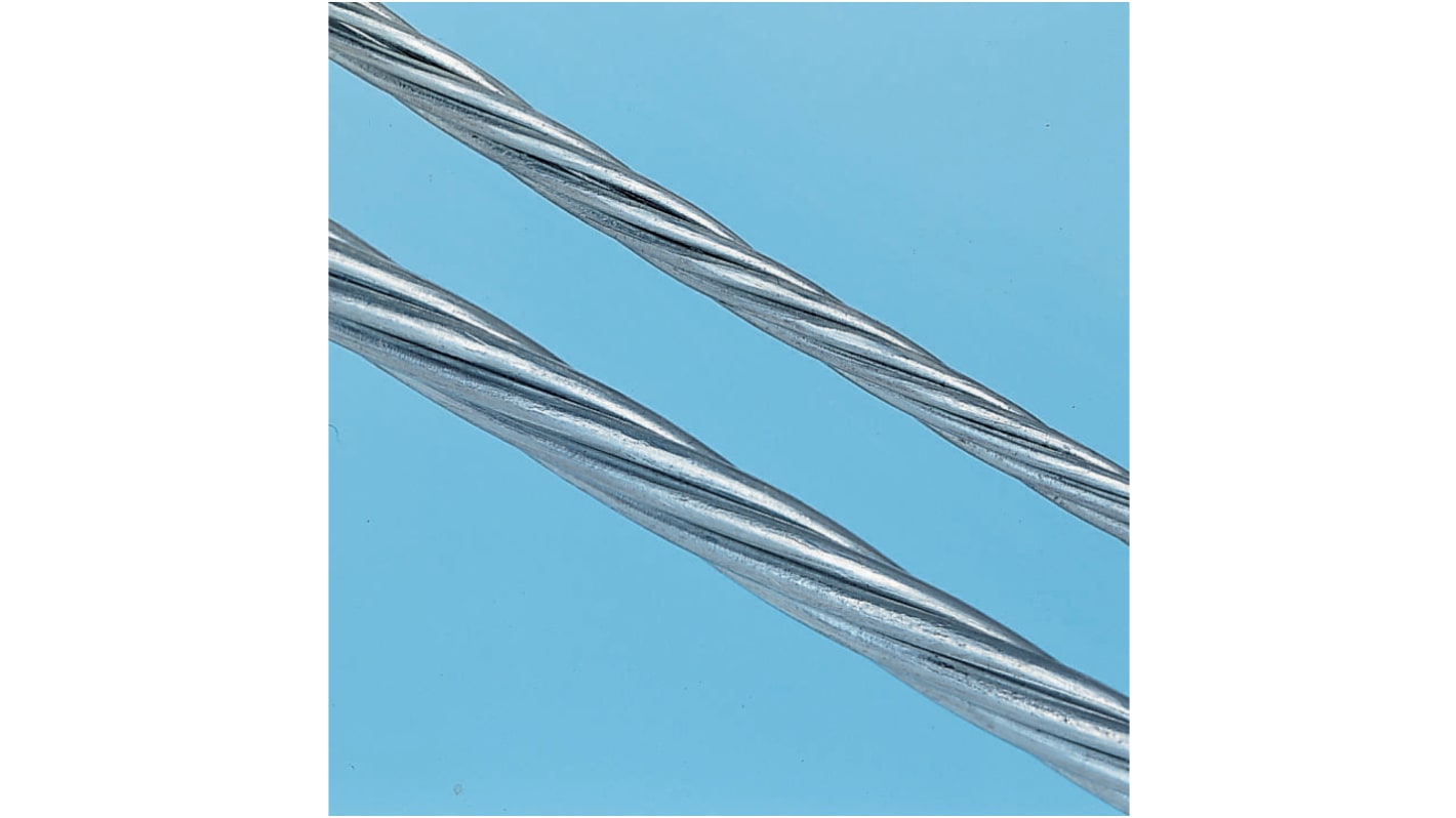 RS PRO Galvanised Metal Wire Rope, 50m