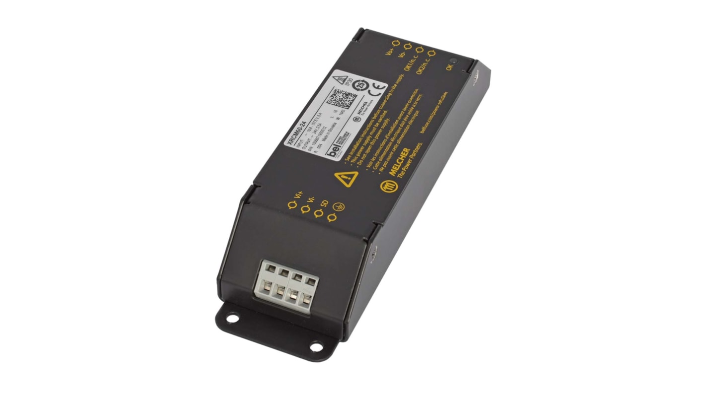 BEL Power RCM DC/DC-Wandler 60W 12 V dc IN, 24V dc OUT / 2.5A Gehäusemontage 3kV ac isoliert